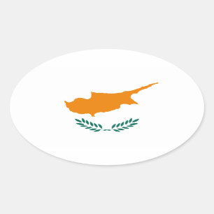 Autocollant d'ovale de drapeau de la Chypre