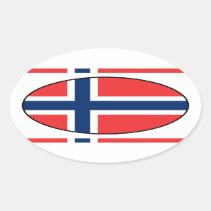 Autocollant d'ovale de drapeau de la Norvège