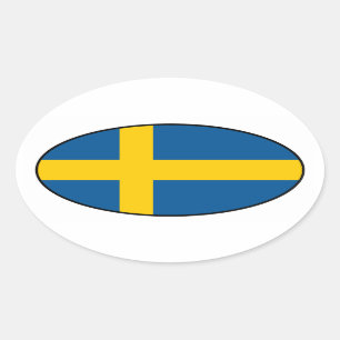 Autocollant d'ovale de drapeau de la Suède