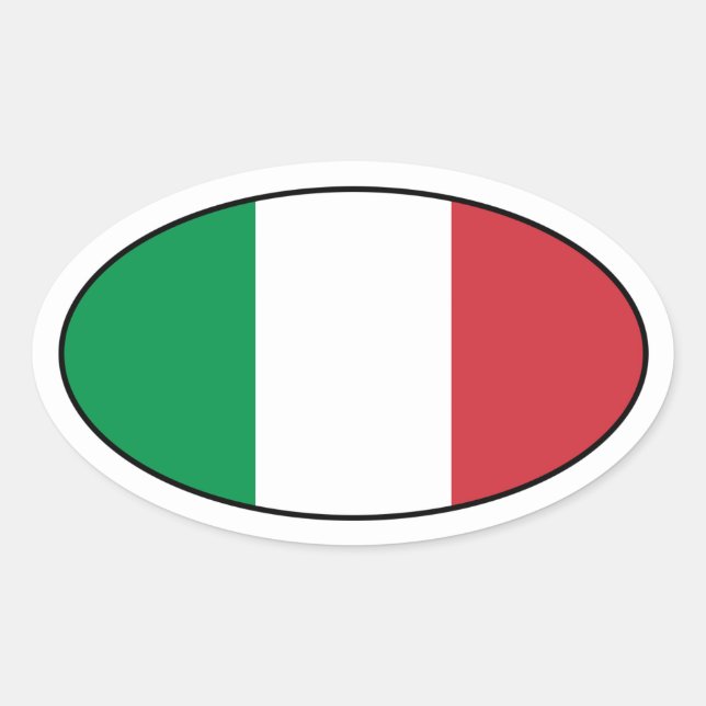 Autocollant d'ovale de drapeau de l'Italie (Devant)