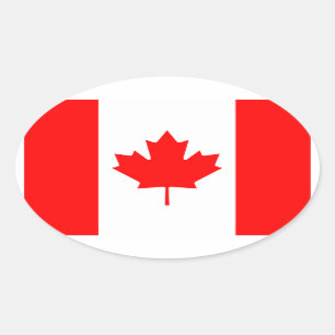 Autocollant d'ovale de drapeau du Canada