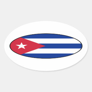 Autocollant d'ovale de drapeau du Cuba
