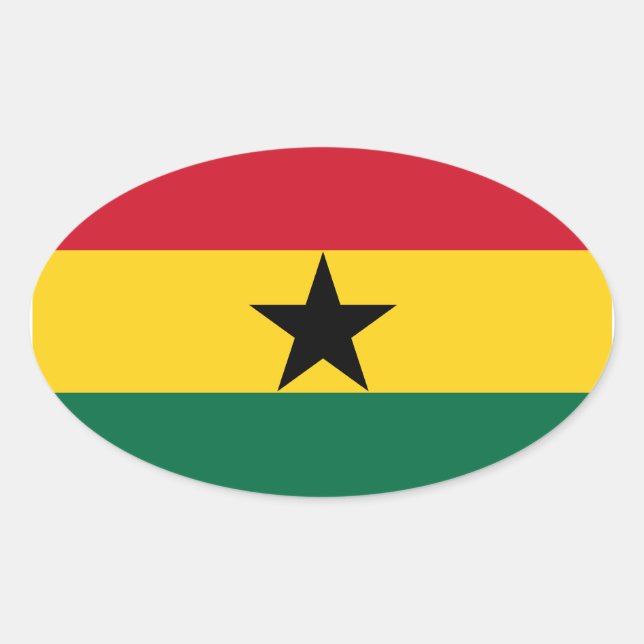 Autocollant d'ovale de drapeau du Ghana (Devant)