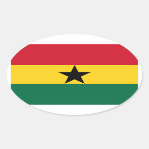 Autocollant d'ovale de drapeau du Ghana