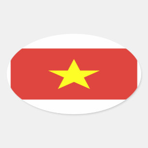 Autocollant d'ovale de drapeau du Vietnam