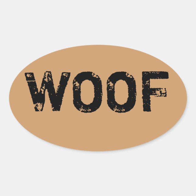Autocollant d'ovale de WOOF (Devant)