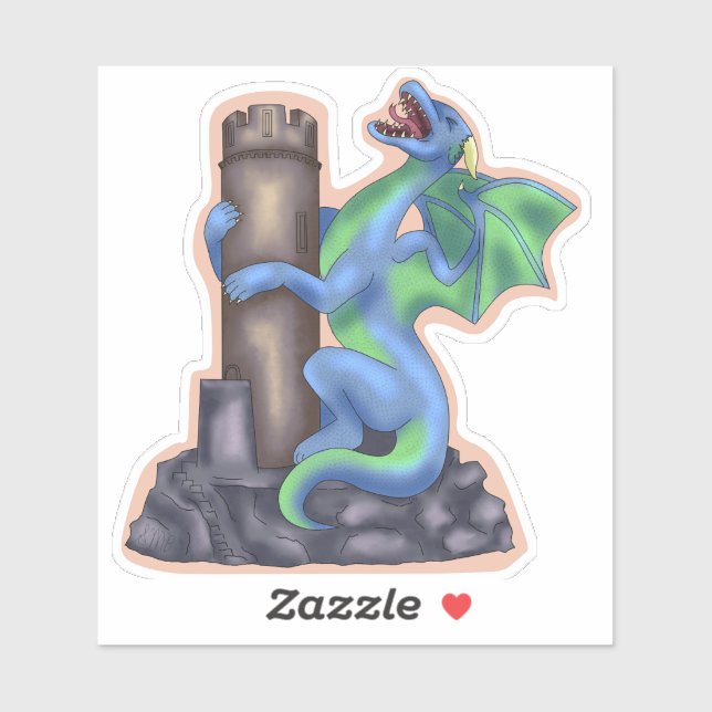 Autocollant Dragon qui hurle (Feuille)