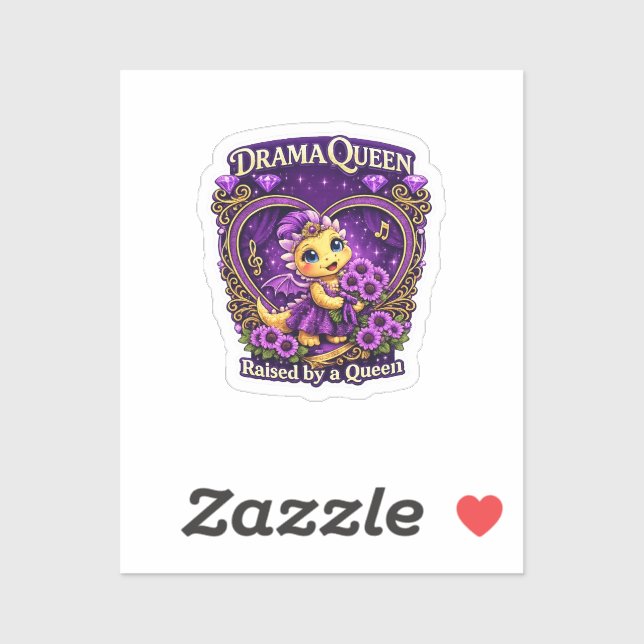 Autocollant Dragon Violet Reine du Drame (Feuille)