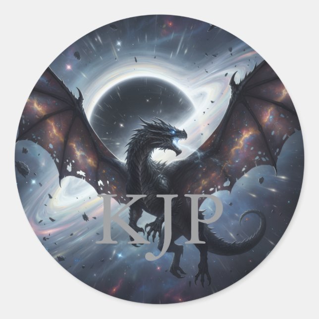 Autocollant Dragon Void avec initiales personnalis (Devant)
