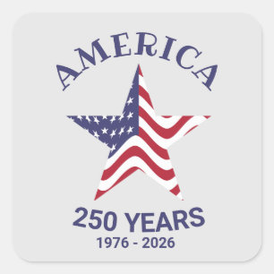 Autocollant Drapeau Américain 250 Ans Étoile Patri