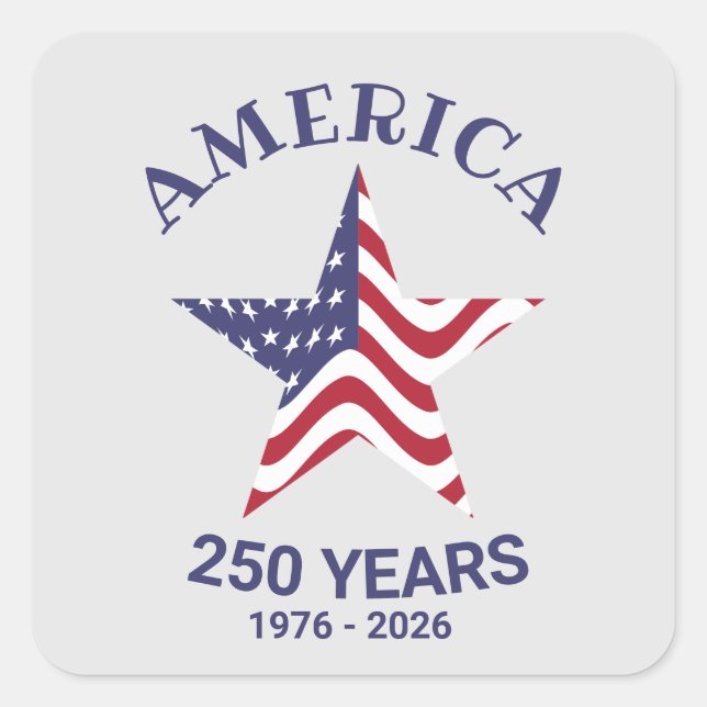 Autocollant Drapeau Américain 250 Ans Étoile Patri (Devant)