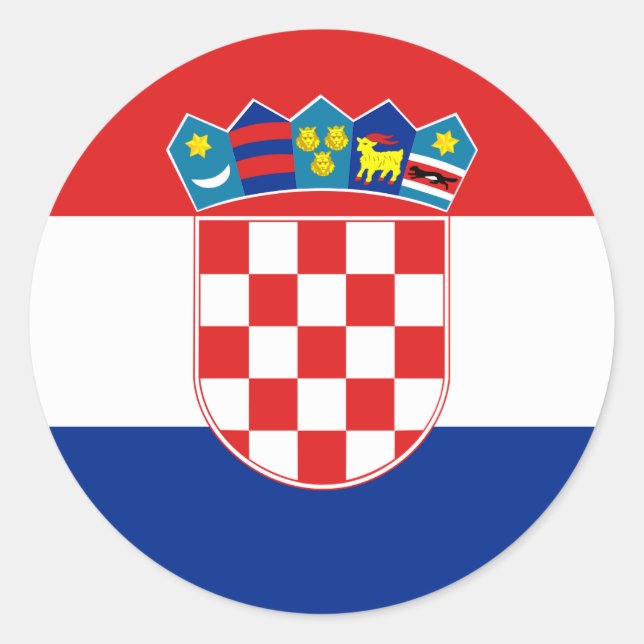Autocollant Drapeau de la Croatie (Cercle) (Devant)