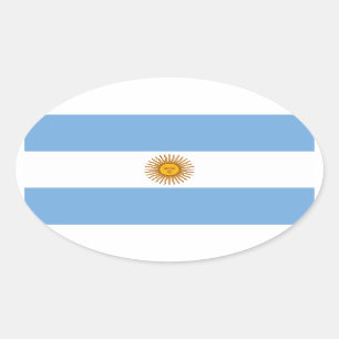 Autocollant Drapeau de l'Argentine (Ovale)