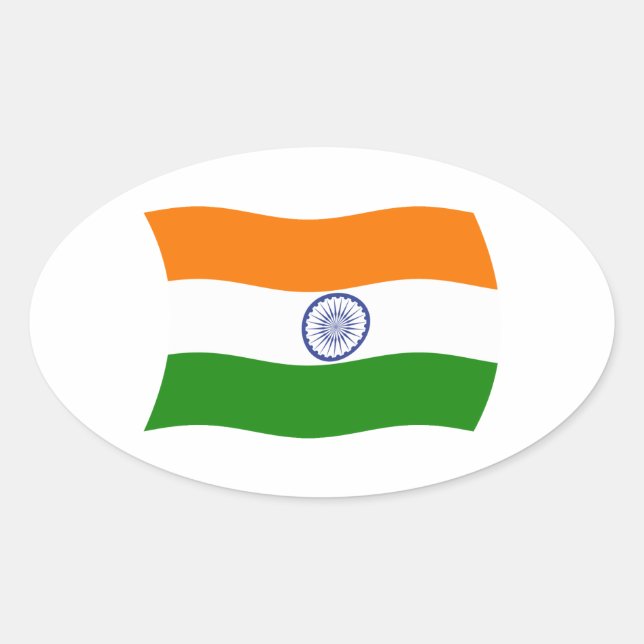 Autocollant Drapeau de l'Inde (Devant)
