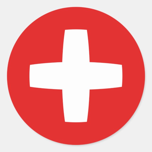 Autocollant drapeau fisheye de la Suisse (Devant)