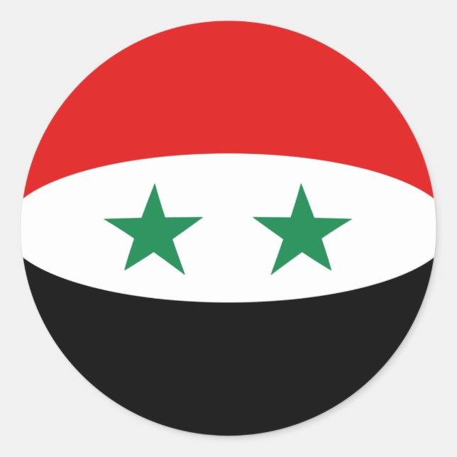 Autocollant drapeau fisheye de Syrie (Devant)