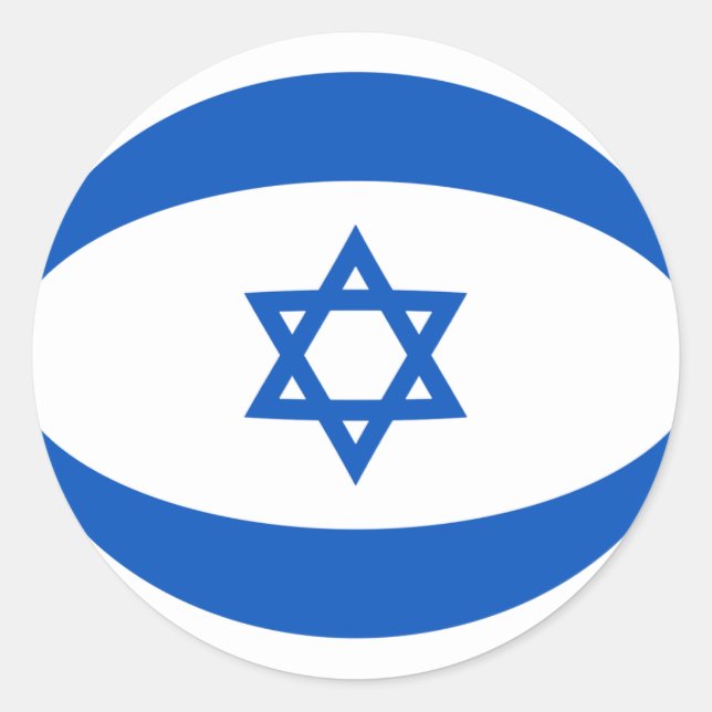 Autocollant drapeau fisheye d'Israël (Devant)