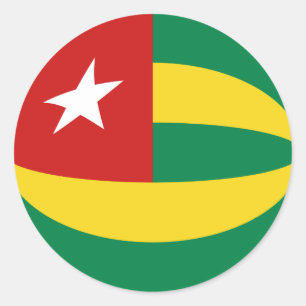 Autocollant drapeau fisheye du Togo