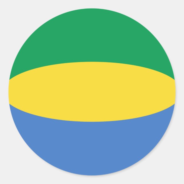 Autocollant Drapeau Fisheye Gabon (Devant)