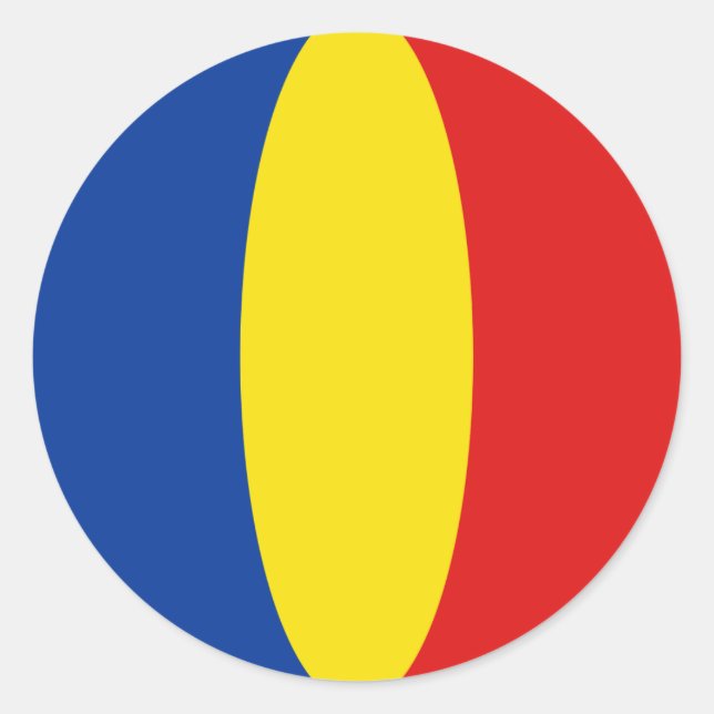 Autocollant Drapeau Fisheye Roumanie (Devant)