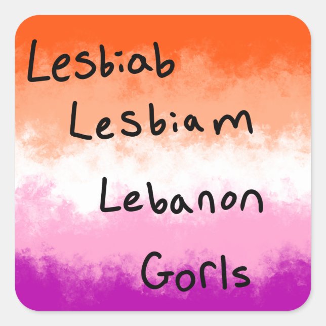 Autocollant drapeau lesbien « lesbiab » citation (Devant)