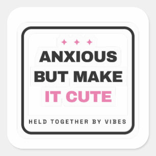 Autocollant drôle anxieux mais rendez-le mignon