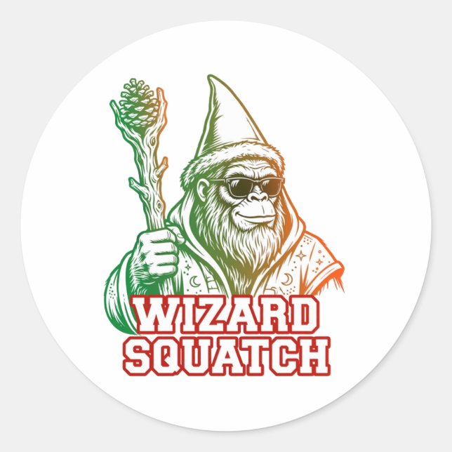 Autocollant drôle de Bigfoot Wizard Squatch (Devant)