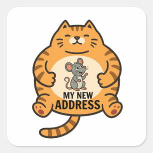 Autocollant drôle de chat gras et souris - Ma nouv