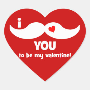 autocollant drôle de coeur de valentine