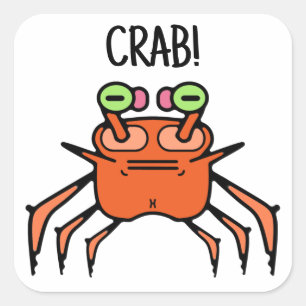 Autocollant drôle de crabe grincheux