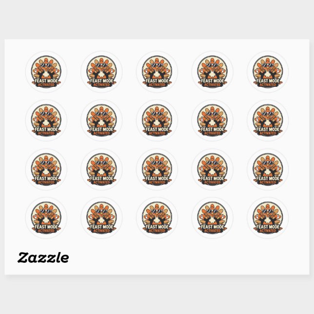 Autocollant drôle de dinde rétro (Feuille)