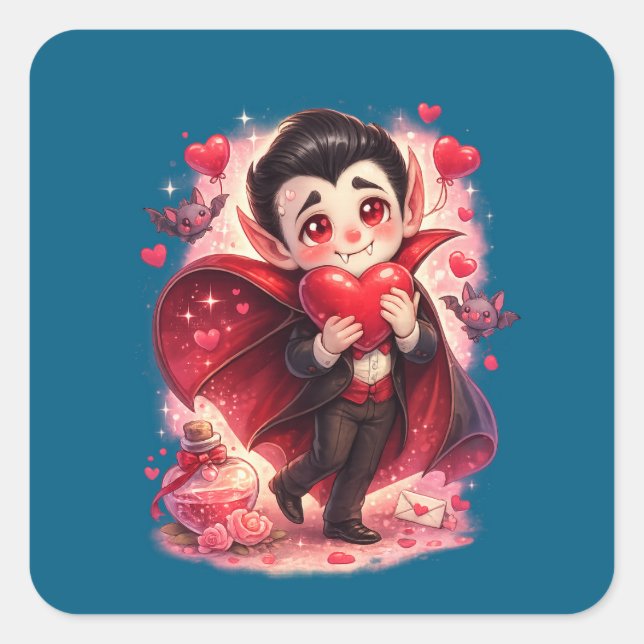 Autocollant drôle de Dracula pour la Saint-Valenti (Devant)