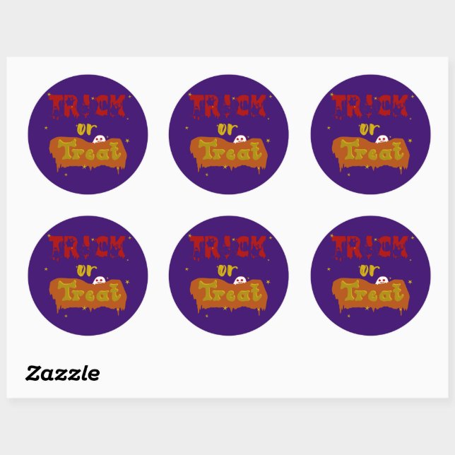 Autocollant drôle de Halloween Bonbon ou un sort (Feuille)