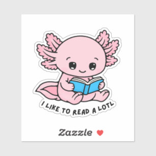 Autocollant drôle de livre de Axolotl mignon Pun