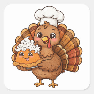 Autocollant drôle de Thanksgiving pour tarte au po