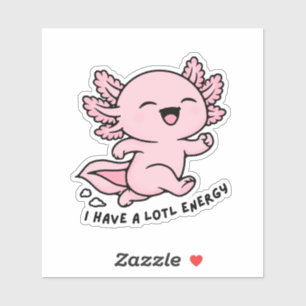 Autocollant drôle d'énergie de Lotl Axolotl mignon