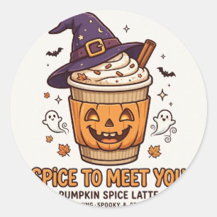 Autocollant drôle d'Halloween Latte aux épices de