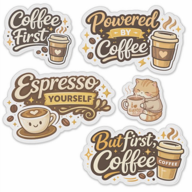 Autocollant drôle pour amateur de café (Devant)