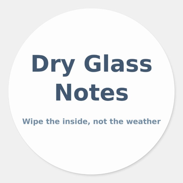 Autocollant Dry Glass Notes (Devant)