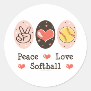 Autocollant du base-ball d'amour de paix