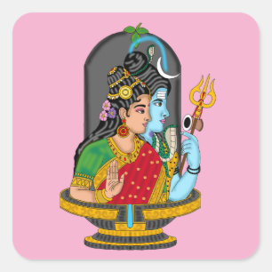 Autocollant du couple divin Shiva Parvati – Amour