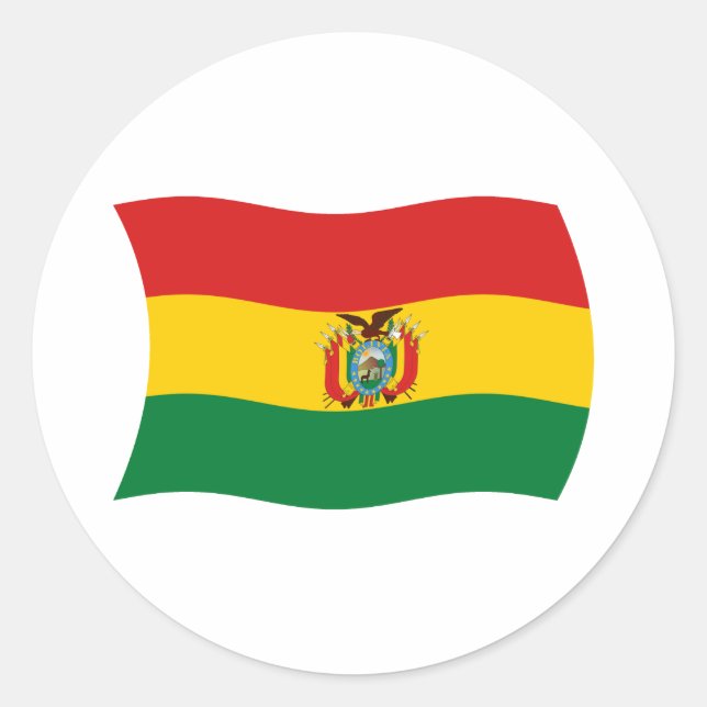 Autocollant du drapeau de Bolivie (Devant)