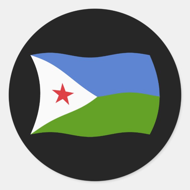 Autocollant du drapeau de Djibouti (Devant)
