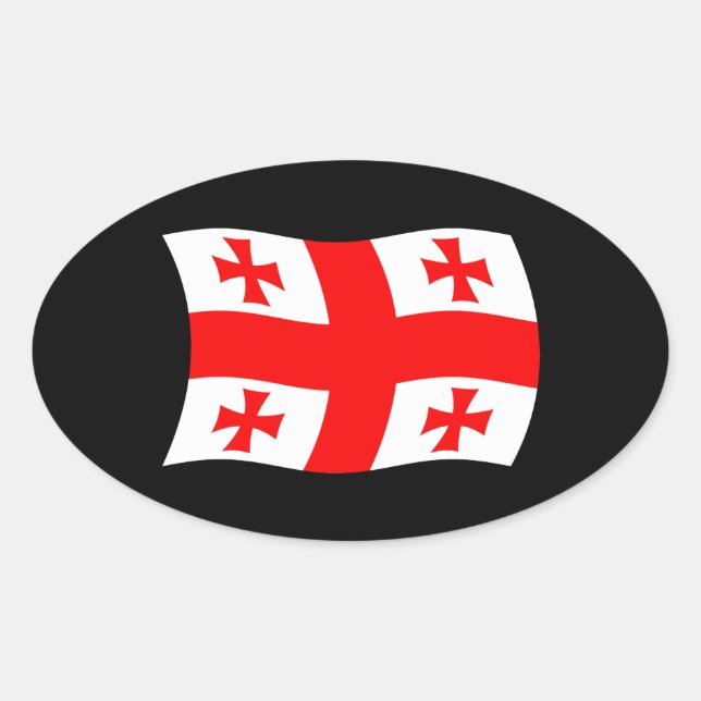 Autocollant du drapeau de Géorgie (Devant)