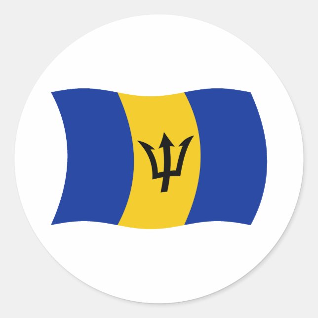 Autocollant du drapeau de la Barbade (Devant)