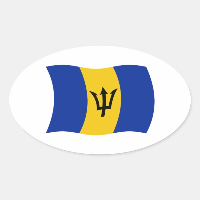 Autocollant du drapeau de la Barbade (Devant)