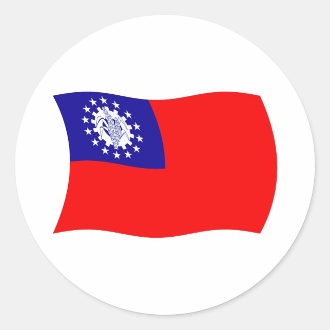Autocollant du drapeau de la Birmanie (Devant)
