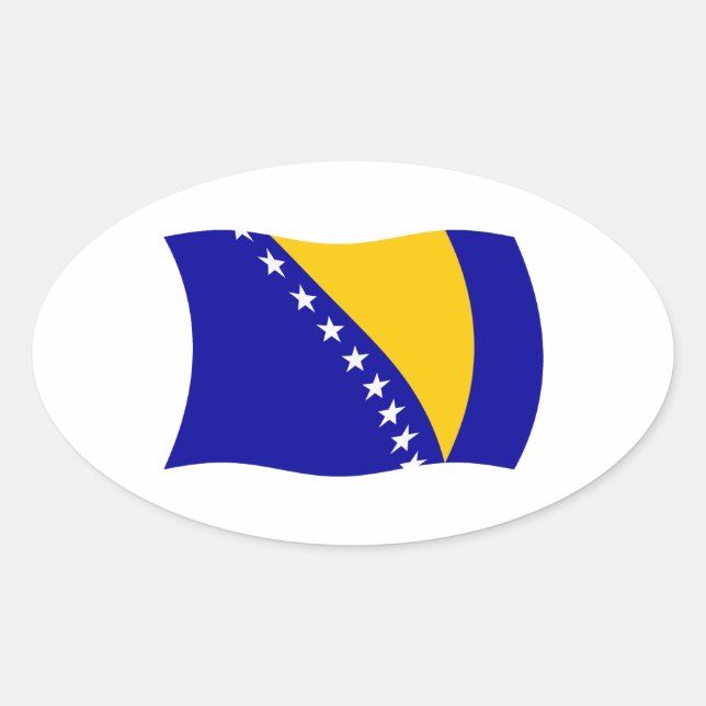 Autocollant du drapeau de la Bosnie-Herzégovine (Devant)