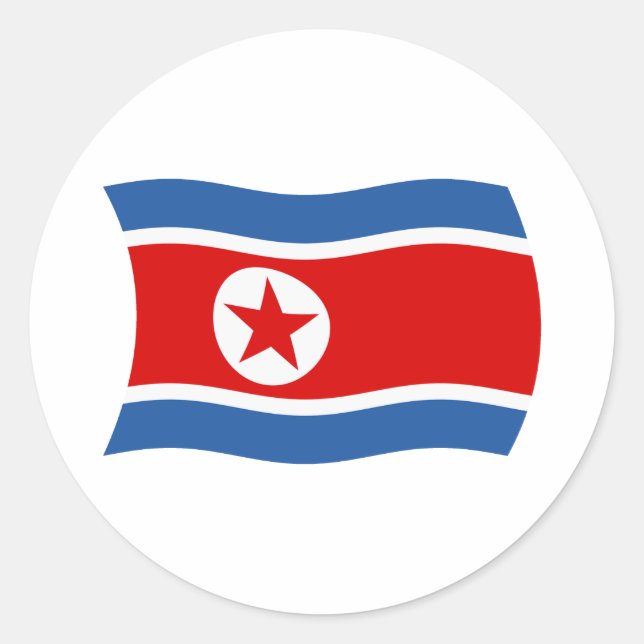 Autocollant du drapeau de la Corée du Nord (Devant)