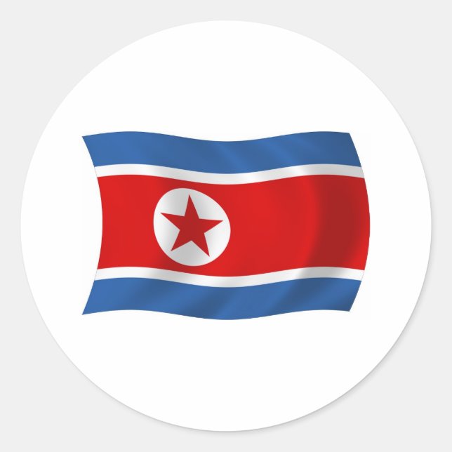 Autocollant du drapeau de la Corée du Nord (Devant)